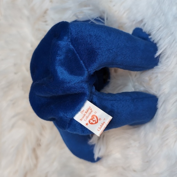 TY Beanie Baby CLUBBY the Royal Blue Teddy Bear - Picture 6 of 10
